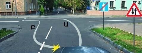 По какой траектории разрешен левый поворот?