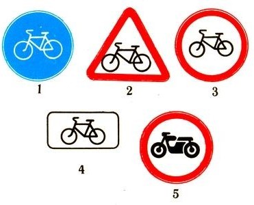 Which of the signs is called "Intersection with Bicycle Lane"?