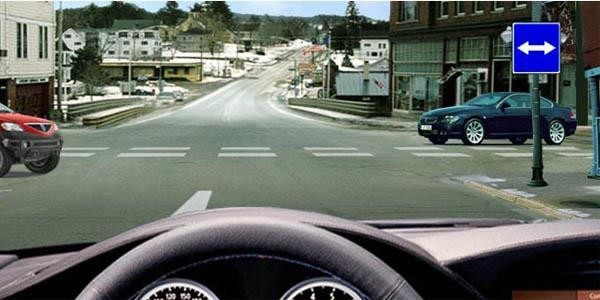 What do the indicated road signs show?