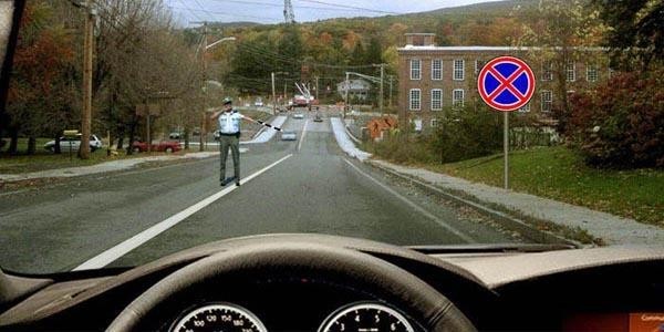 The effect of the given road signs applies to: