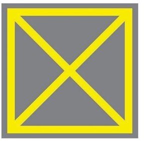 What does the marking on the roadway indicate?