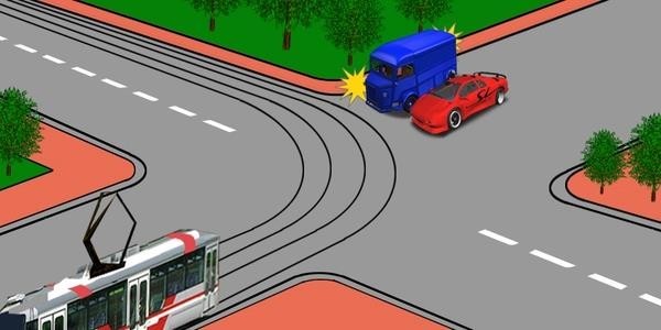 Водитель какого транспортного средства должен уступить дорогу