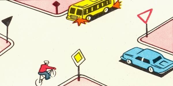Транспортные средства проедут перекресток в следующей последовательности: