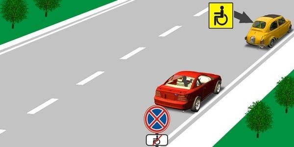 Which vehicle is allowed to stop in the zone covered by these signs?