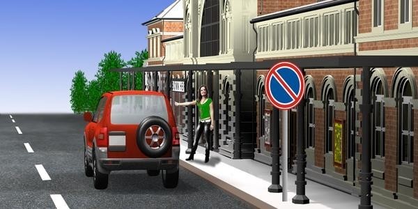 Is it allowed to stop the vehicle at this location?