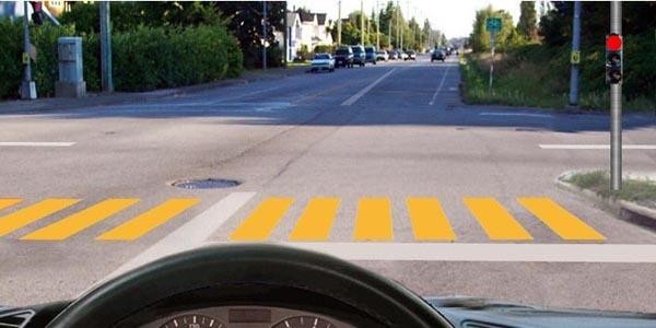 Where should the driver stop in this situation?